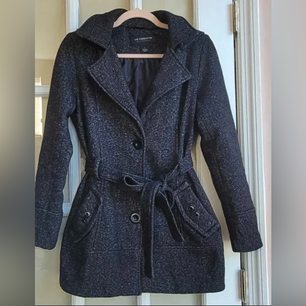 Liz Claiborne Women's  casual Dark Gray Trench Coat blazer size M
